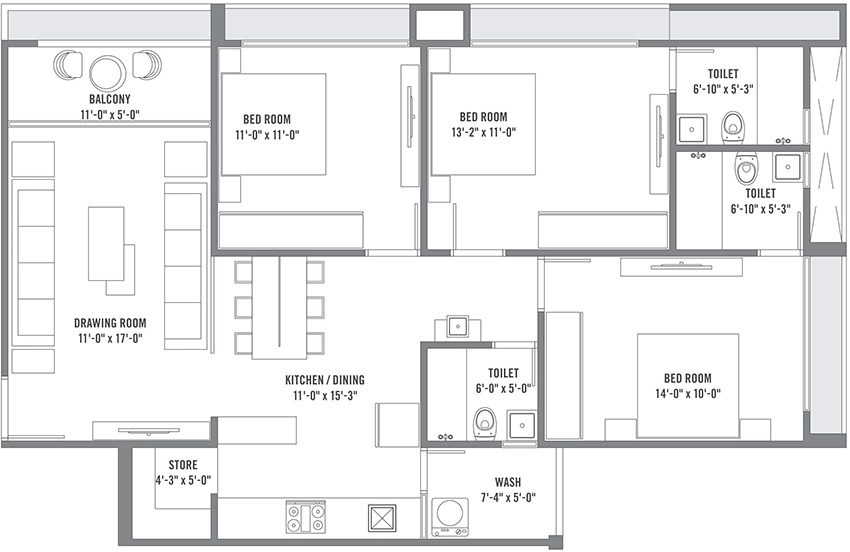 3 BHK Flat in Aman Royal in Vatva, Ahmedabad - Image 910163