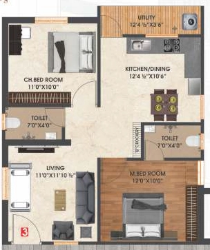 2 BHK Flat in Sri Rama Residency in Mallampet, Hyderabad - Image 910400