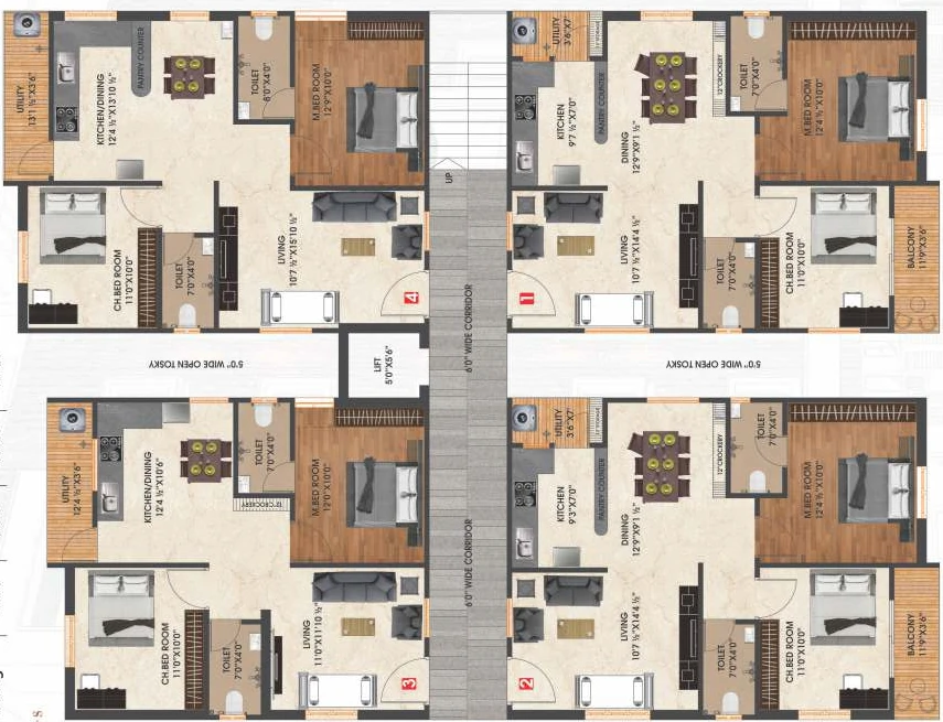 Floor Plan of Sri Rama Residency in Mallampet, Hyderabad - Image 385151