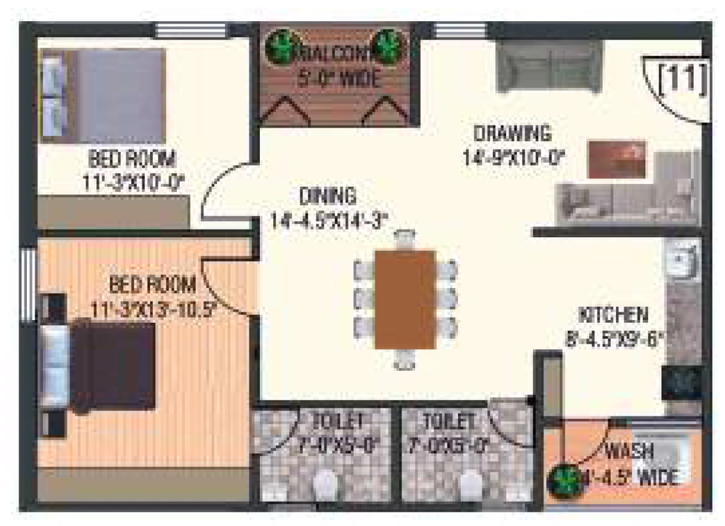 2 BHK Flat in Sri Vantage KVS Raju Towers in LB Nagar, Hyderabad - Image 910402