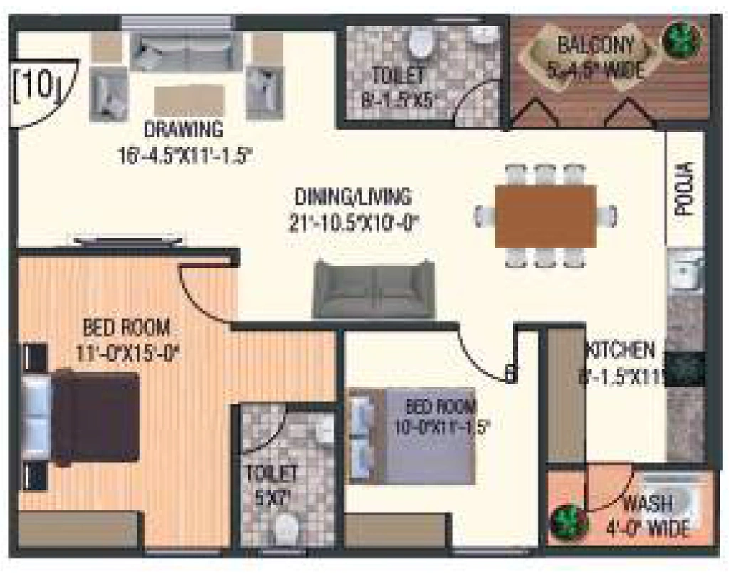 2 BHK Flat in Sri Vantage KVS Raju Towers in LB Nagar, Hyderabad - Image 910403