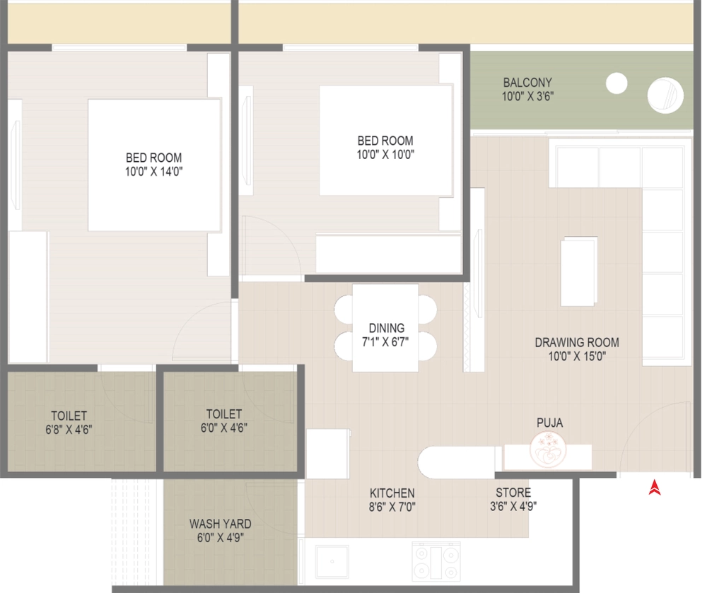 2 BHK Flat in Ivan Elara in Shela, Ahmedabad - Image 910329