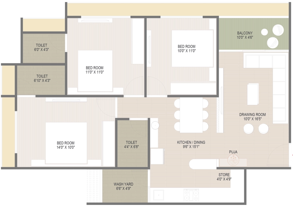 3 BHK Flat in Ivan Elara in Shela, Ahmedabad - Image 910330