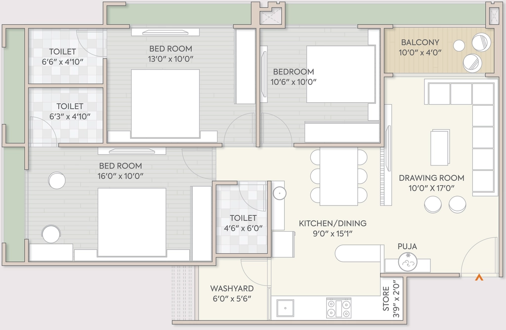 3 BHK Flat in Ratna Turquoise Rosedale in Shela, Ahmedabad - Image 910240