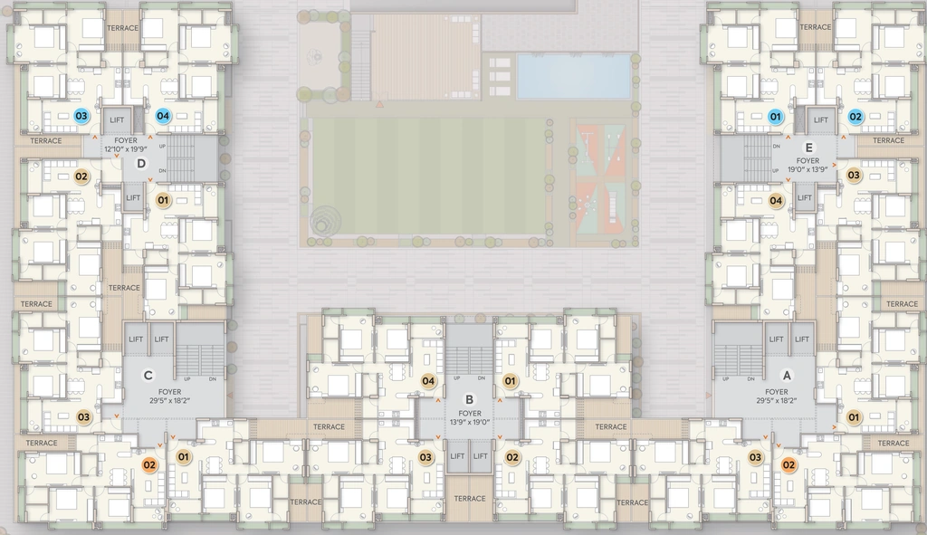 Floor Plan of Ratna Turquoise Rosedale in Shela, Ahmedabad - Image 384841
