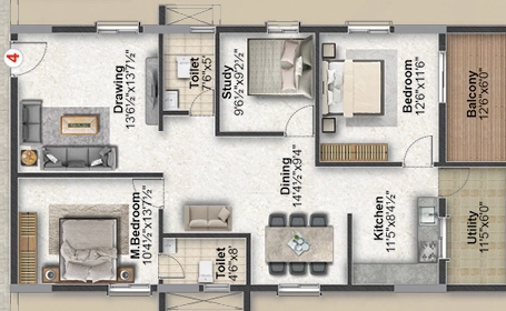 3 BHK Flat in The My Nest Cloud9 in Kollur, Hyderabad - Image 910445