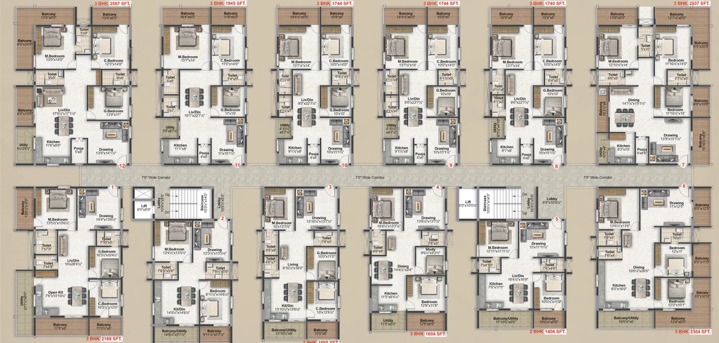 Floor Plan of The My Nest Cloud9 in Kollur, Hyderabad - Image 385244