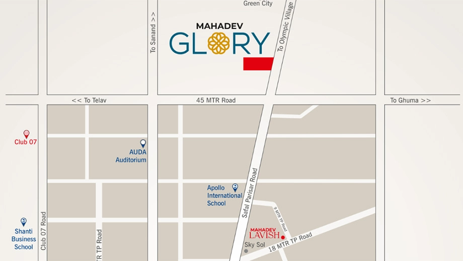 Location of Commercial Shiv Mahadev Glory in South Bopal, Ahmedabad - Image 384874