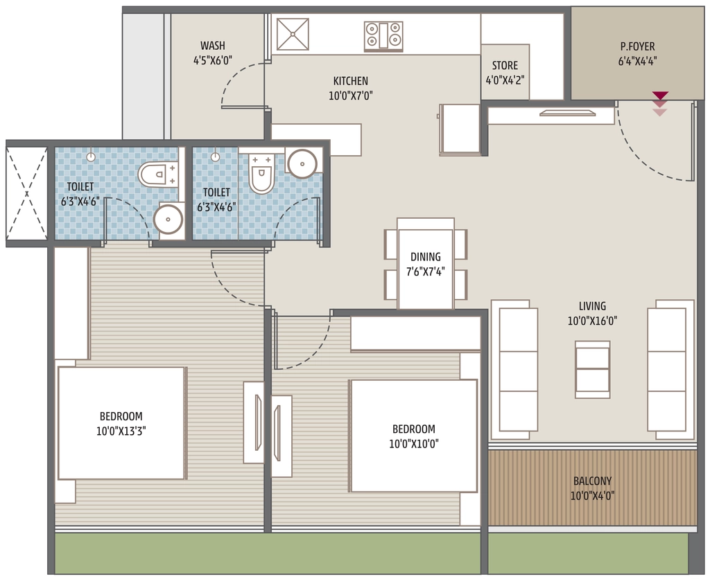 2 BHK Flat in Divine Skyline in South Bopal, Ahmedabad - Image 910222