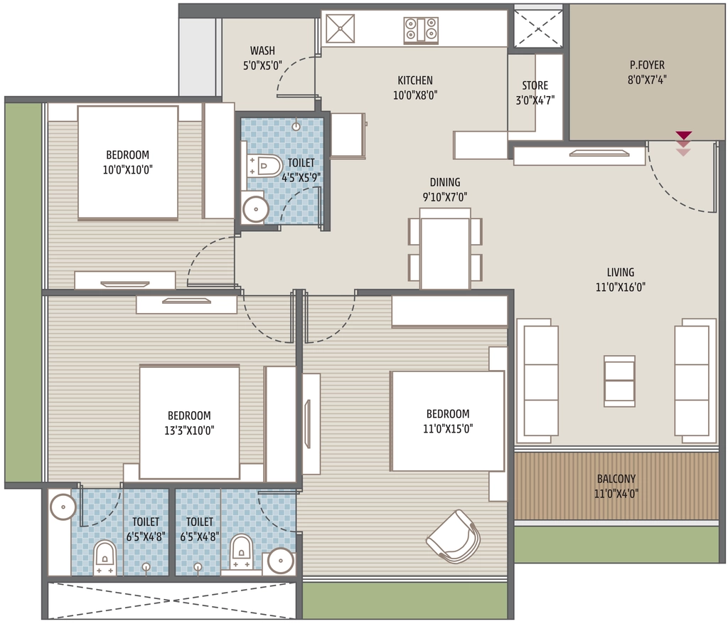 3 BHK Flat in Divine Skyline in South Bopal, Ahmedabad - Image 910223
