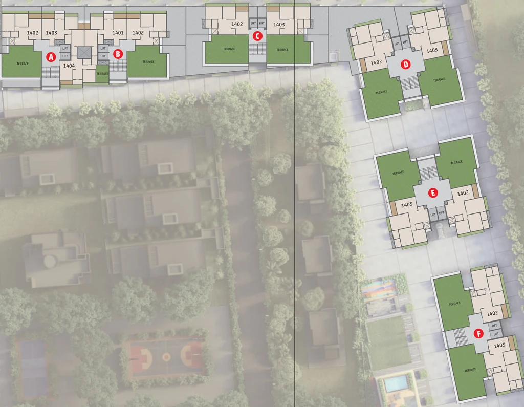 Floor Plan of Divine Skyline in South Bopal, Ahmedabad - Image 384820