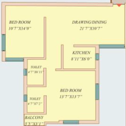 2 BHK Flat in Mahodadhi Sidhi Sai Imperia in Hanspal, Bhubaneswar - Image 910326
