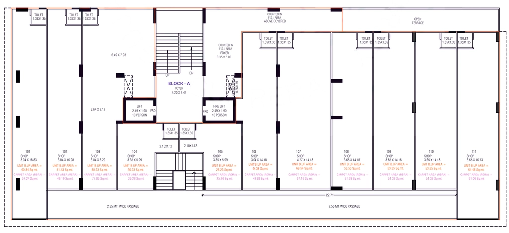 Floor Plan of Commercial Siddhi Aarav Elenza Infinium in South Bopal, Ahmedabad - Image 384931
