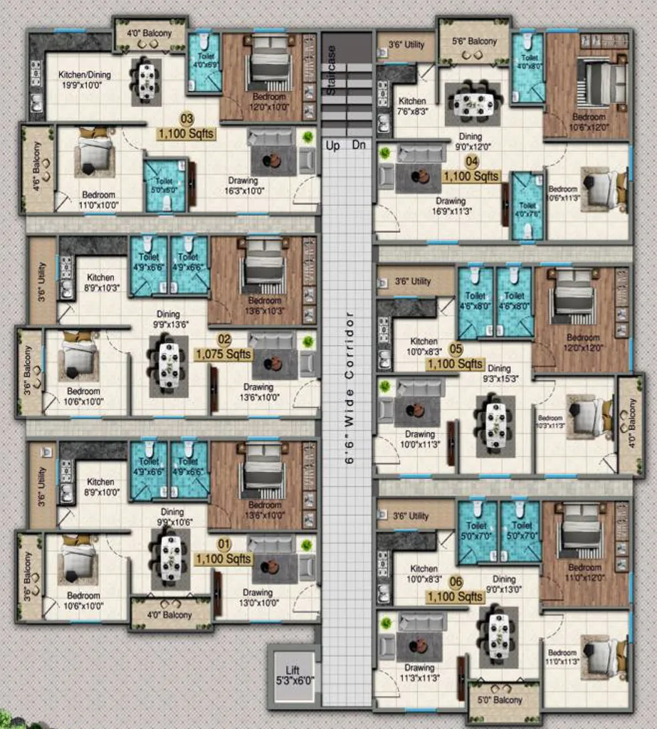 Floor Plan of Venkata Pundarikaksha in Bachupally, Hyderabad - Image 385424
