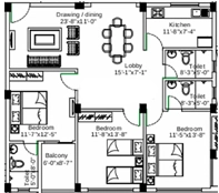 3 BHK Flat in Acrux Neon in Hanspal, Bhubaneswar - Image 910278