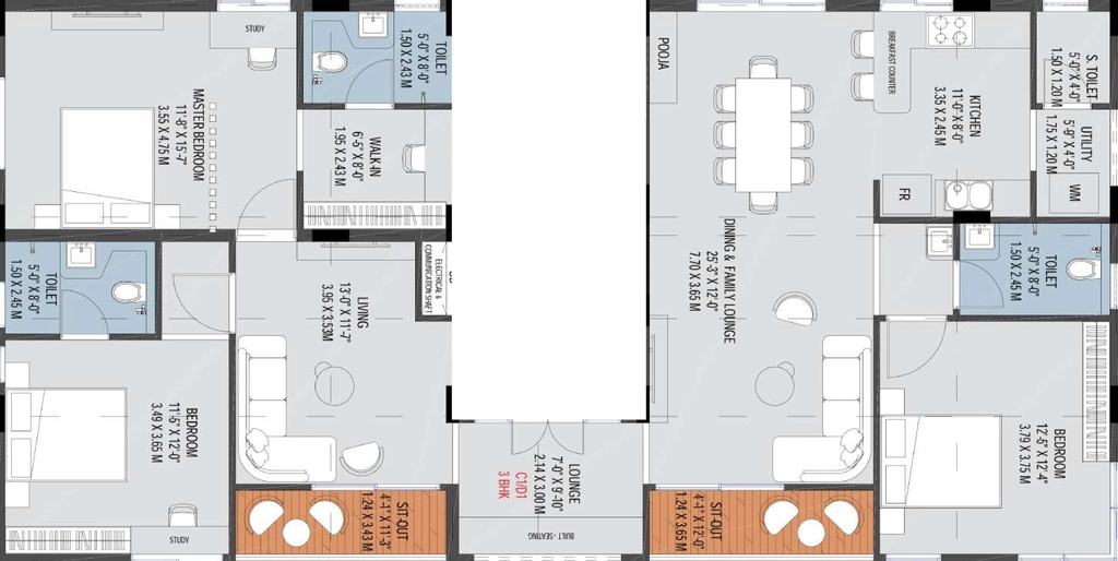 3 BHK Flat in Chaitanya Karpagam in Mylapore, Chennai - Image 910188