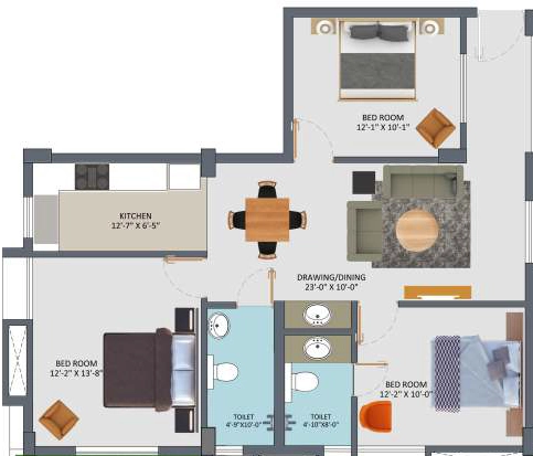 3 BHK Flat in Kalky Shubh Aashray in Hanspal, Bhubaneswar - Image 910451