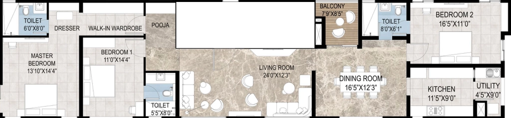 3 BHK Flat in Chaitanya Mayurapriya in Nungambakkam, Chennai - Image 910189