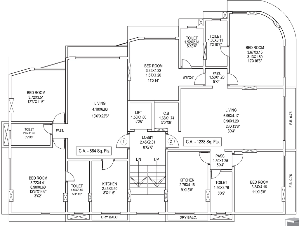 Floor Plan of Gundecha Desire in Vile Parle East, Mumbai - Image 384891