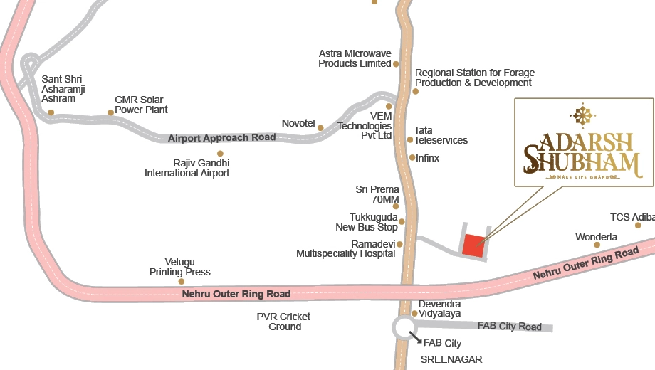 Location of Adarsh Shubham in Tukkuguda, Hyderabad - Image 385493