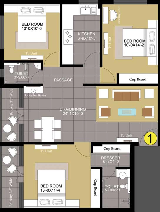 3 BHK Flat in Eminence Coral in Hanspal, Bhubaneswar - Image 910307