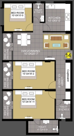 3 BHK Flat in Eminence Coral in Hanspal, Bhubaneswar - Image 910312