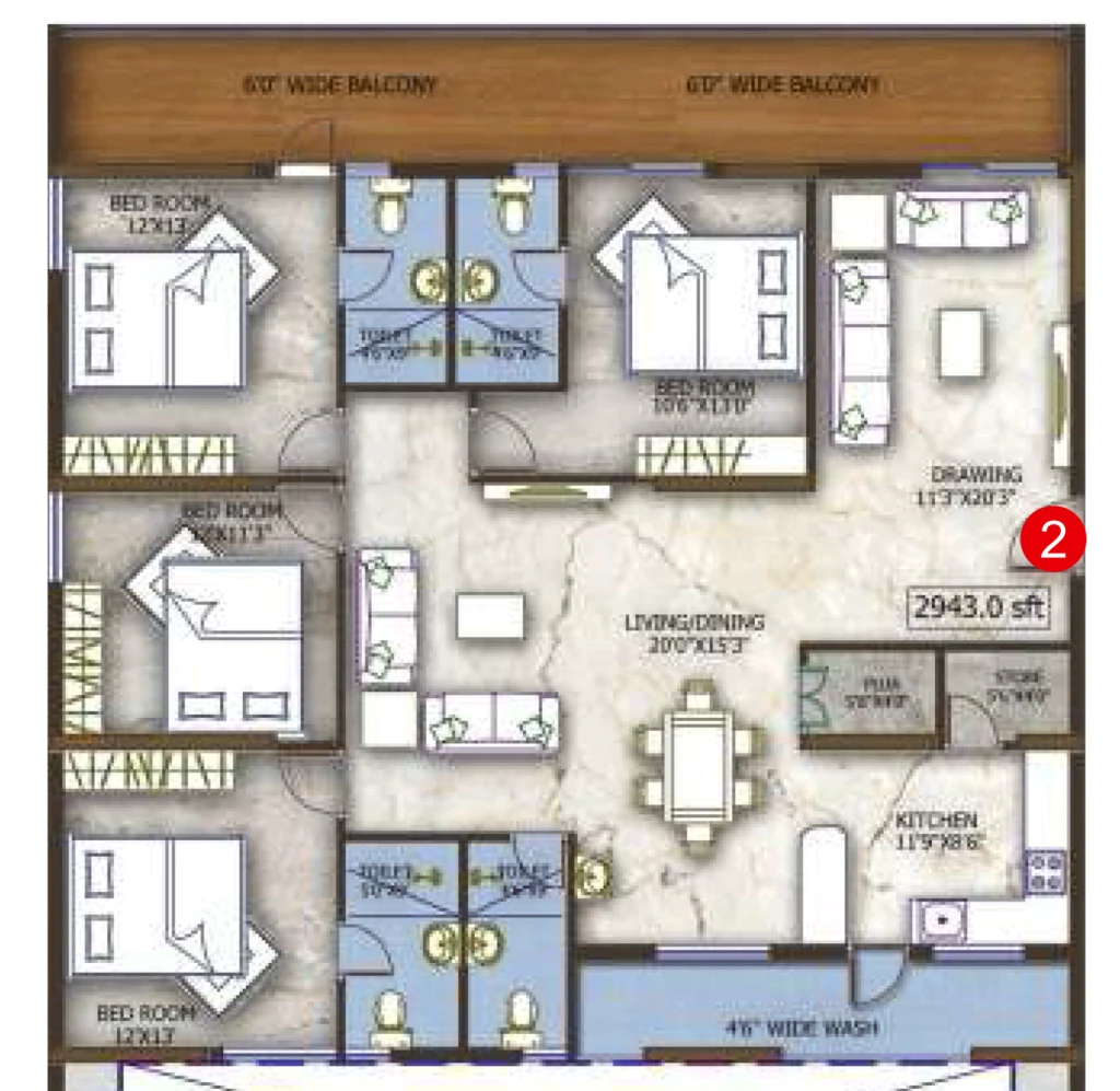 4 BHK Flat in EAPL Sri Tirumala Fortune in Tukkuguda, Hyderabad - Image 910555