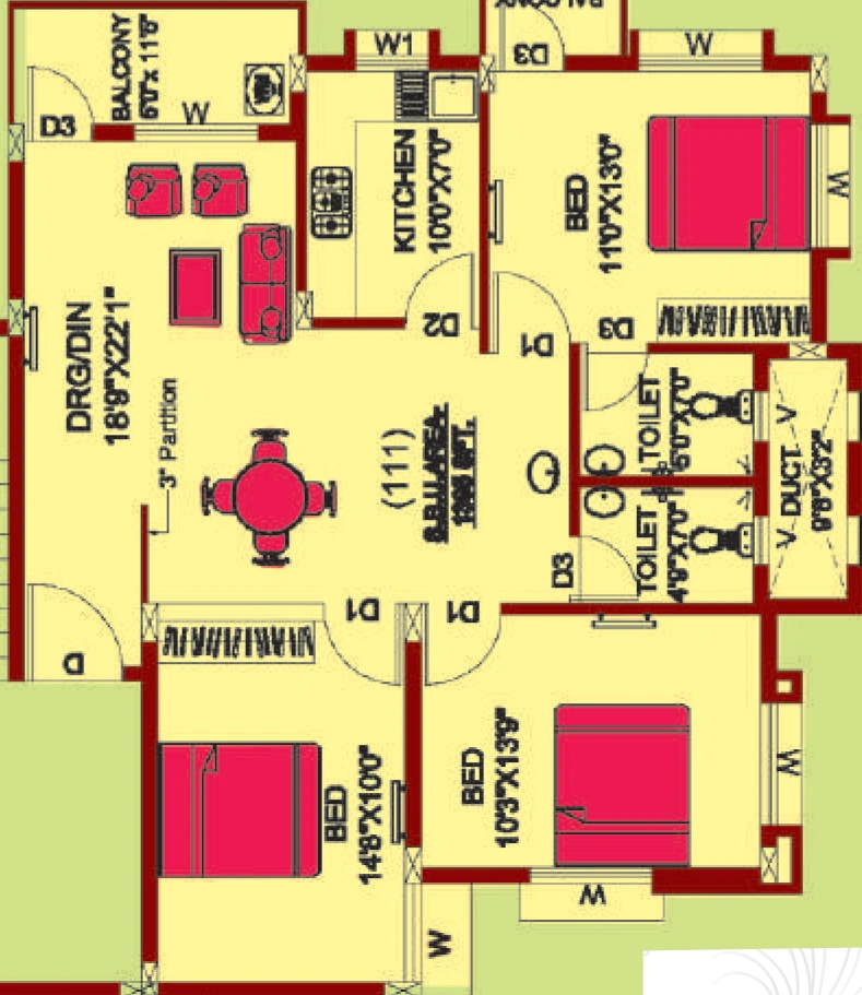 3 BHK Flat in Shakti Paradise in Hanspal, Bhubaneswar - Image 910438