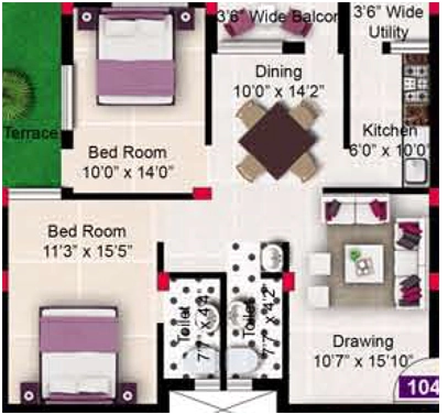 2 BHK Flat in Dattatreya Aqueduct Adobe in Hanspal, Bhubaneswar - Image 910289
