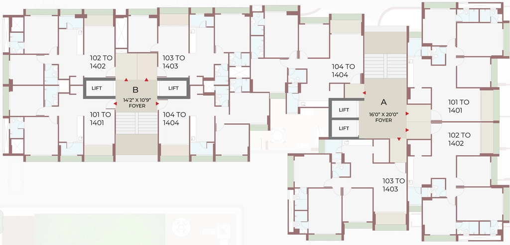 Floor Plan of RR Tatva Bliss in South Bopal, Ahmedabad - Image 404586