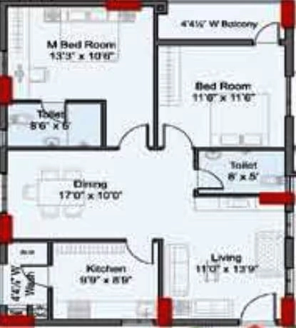 2 BHK Flat in Indu Fortune Fields The Annexe in Kukatpally, Hyderabad - Image 910644