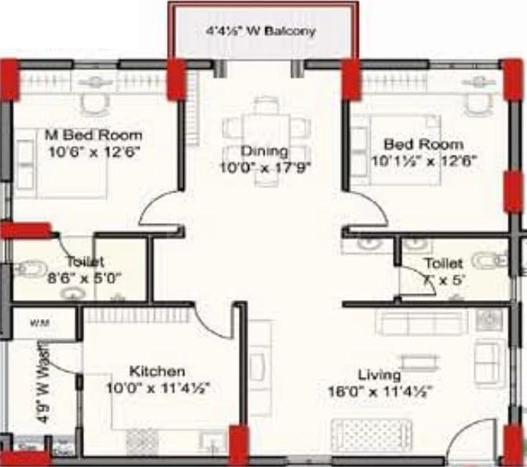 3 BHK Flat in Indu Fortune Fields The Annexe in Kukatpally, Hyderabad - Image 910645