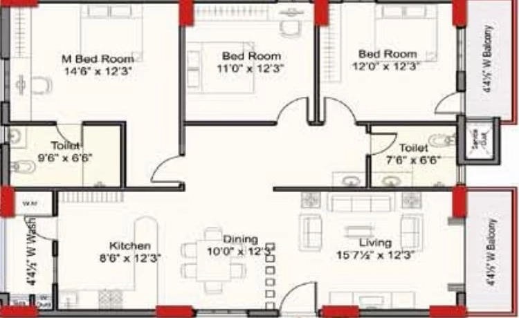 3 BHK Flat in Indu Fortune Fields The Annexe in Kukatpally, Hyderabad - Image 910648