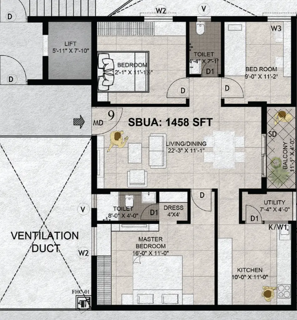 2 BHK Flat in Padmavathi Aryavart One in Tukkuguda, Hyderabad - Image 910666