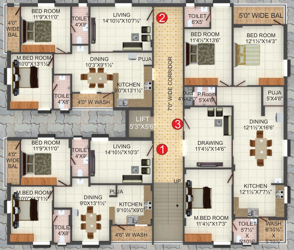 Floor Plan of Sai Park Pride in Kukatpally, Hyderabad - Image 385919