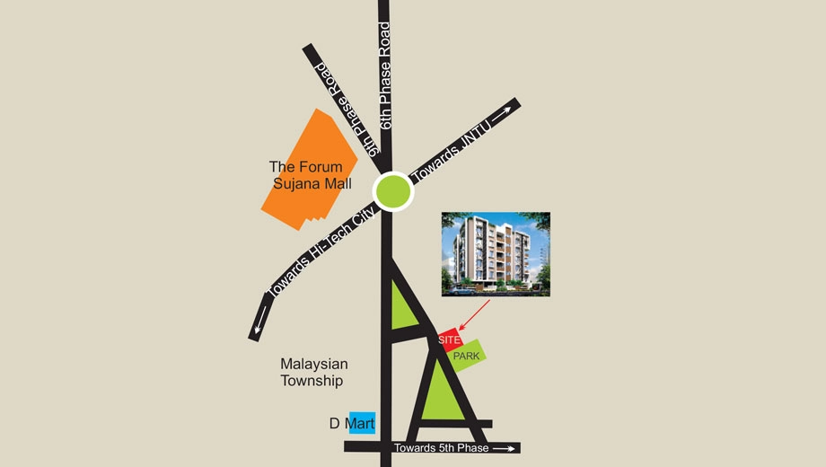 Location of Sai Park Pride in Kukatpally, Hyderabad - Image 385920