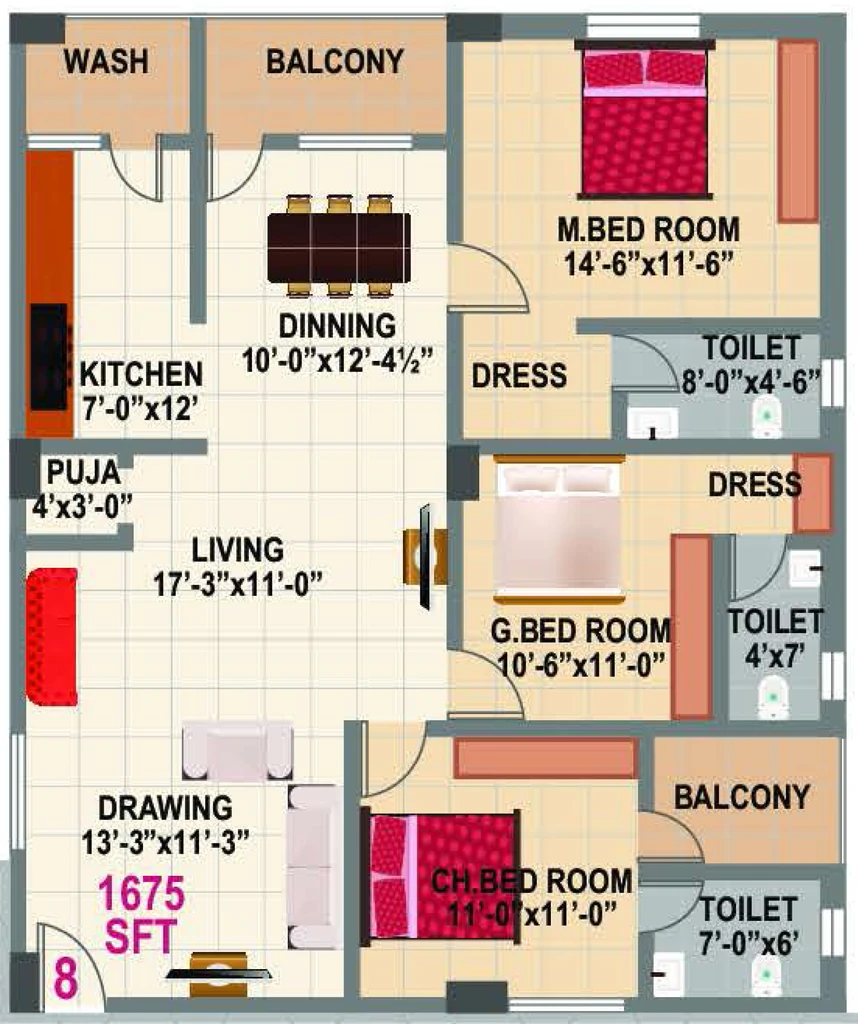 2 BHK Flat in Sai Tejas Challa Elite in Tukkuguda, Hyderabad - Image 910684