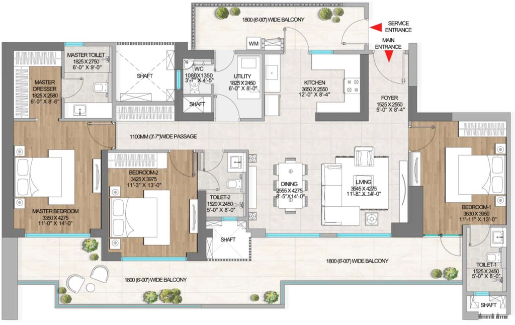 3 BHK Flat in Adani The Marq in Sector 102, Gurgaon - Image 910315