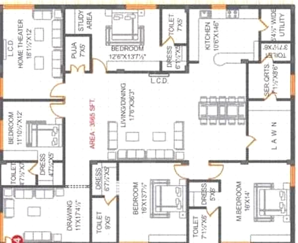 4.5 BHK Flat in Vasavi Bhuvana Apartments in Sri Nagar Colony, Hyderabad - Image 910693