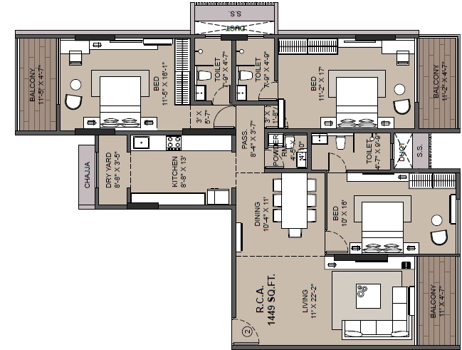 3 BHK Flat in Ummang Sunbeam in Santacruz West, Mumbai - Image 917844