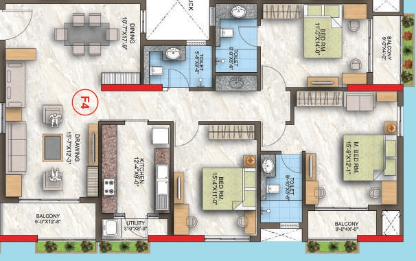 3 BHK Flat in Scheme Art Nua Ghara in Cuttack, Bhubaneswar - Image 910356