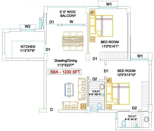2 BHK Flat in Dion River Front in Cuttack, Bhubaneswar - Image 910358