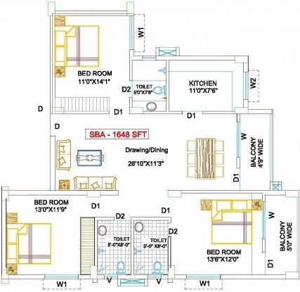 3 BHK Flat in Dion River Front in Cuttack, Bhubaneswar - Image 910359