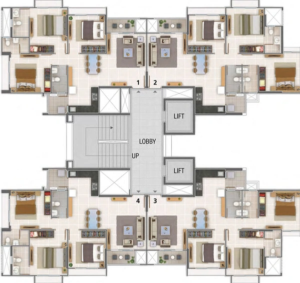 Floor Plan of Adani Shantigram - Amogha in Vaishnodevi Circle, Ahmedabad - Image 22381