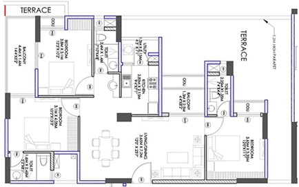 3 BHK Flat in Harshpriya Ekam in Cuttack, Bhubaneswar - Image 910366