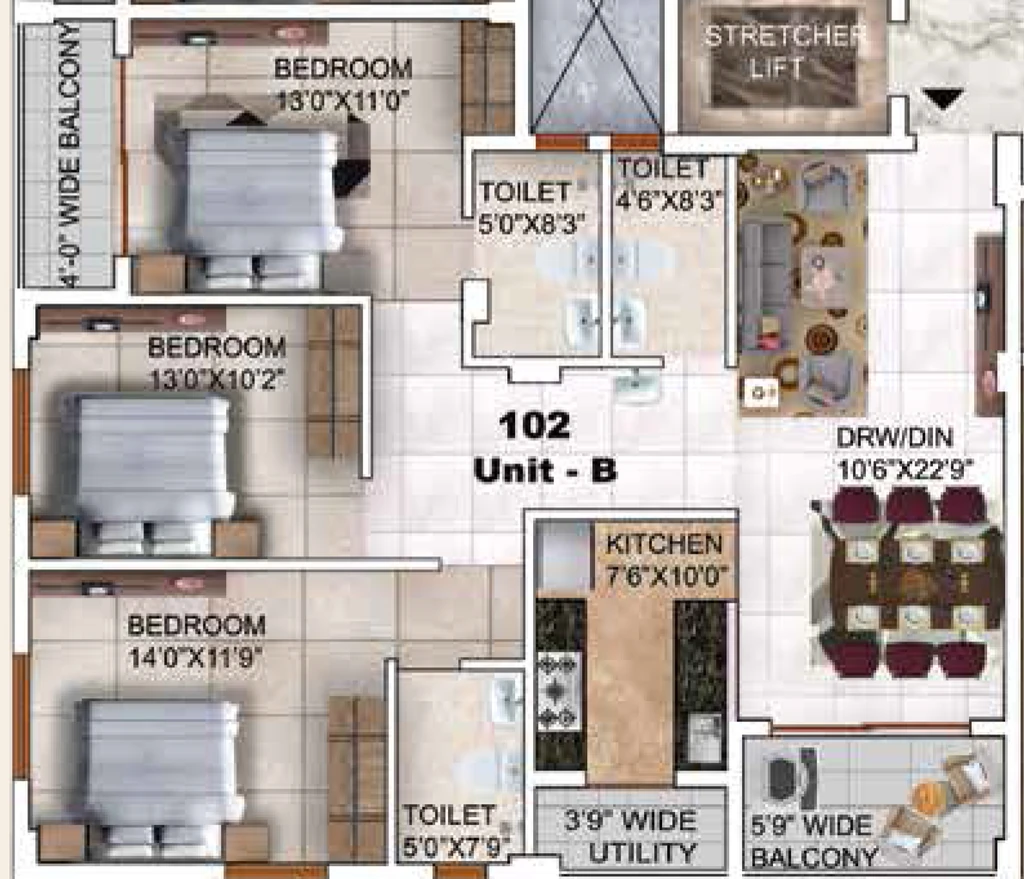 3 BHK Flat in Harshpriya 31 Forest Park in Bapuji Nagar, Bhubaneswar - Image 910368
