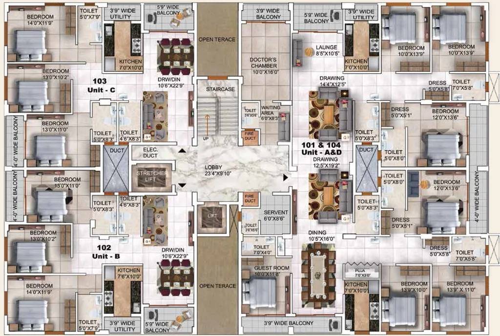 Floor Plan of Harshpriya 31 Forest Park in Bapuji Nagar, Bhubaneswar - Image 385071