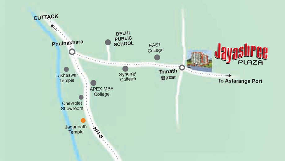 Location of Jayashree Plaza in Balianta, Bhubaneswar - Image 385081