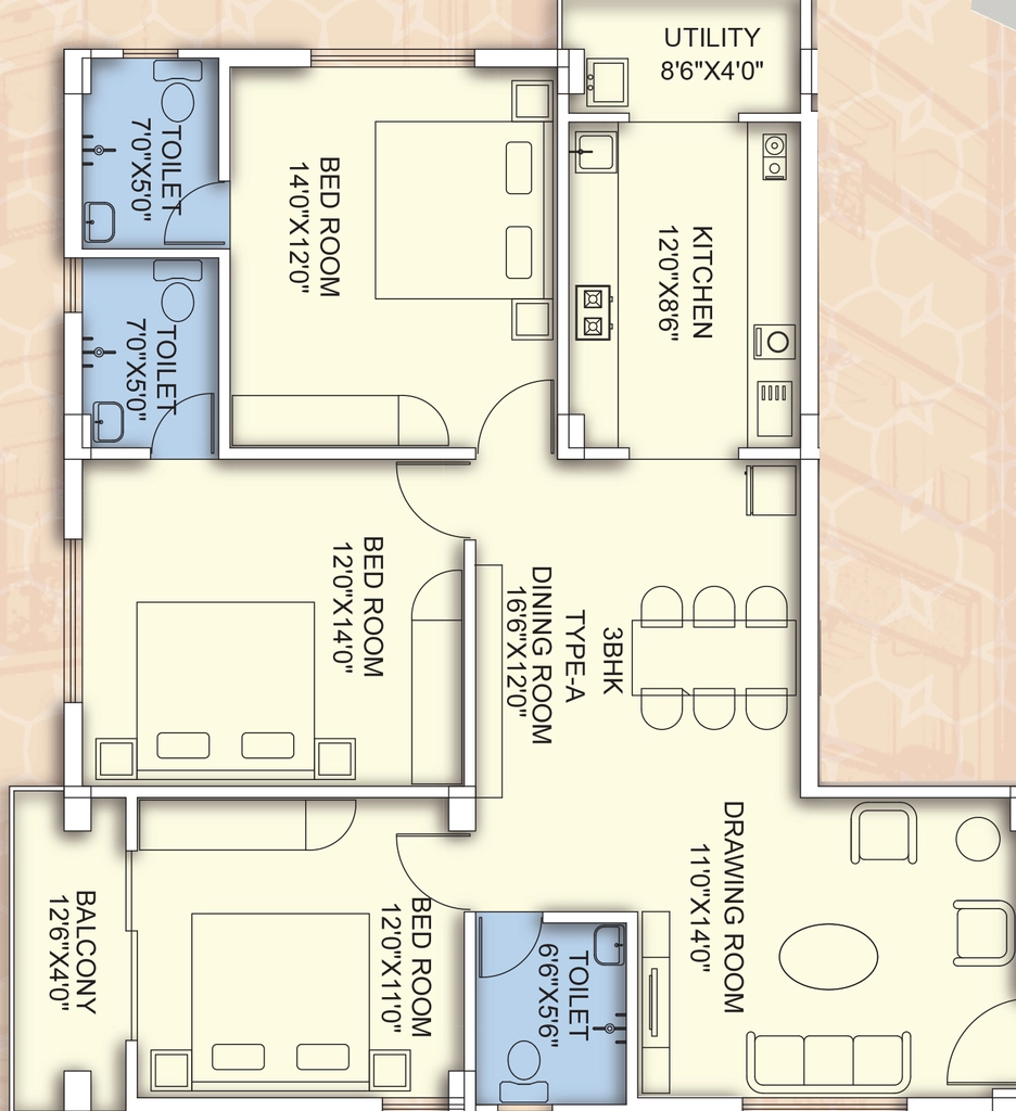 3 BHK Flat in Joel Shiv Sagar in Cuttack, Bhubaneswar - Image 910375