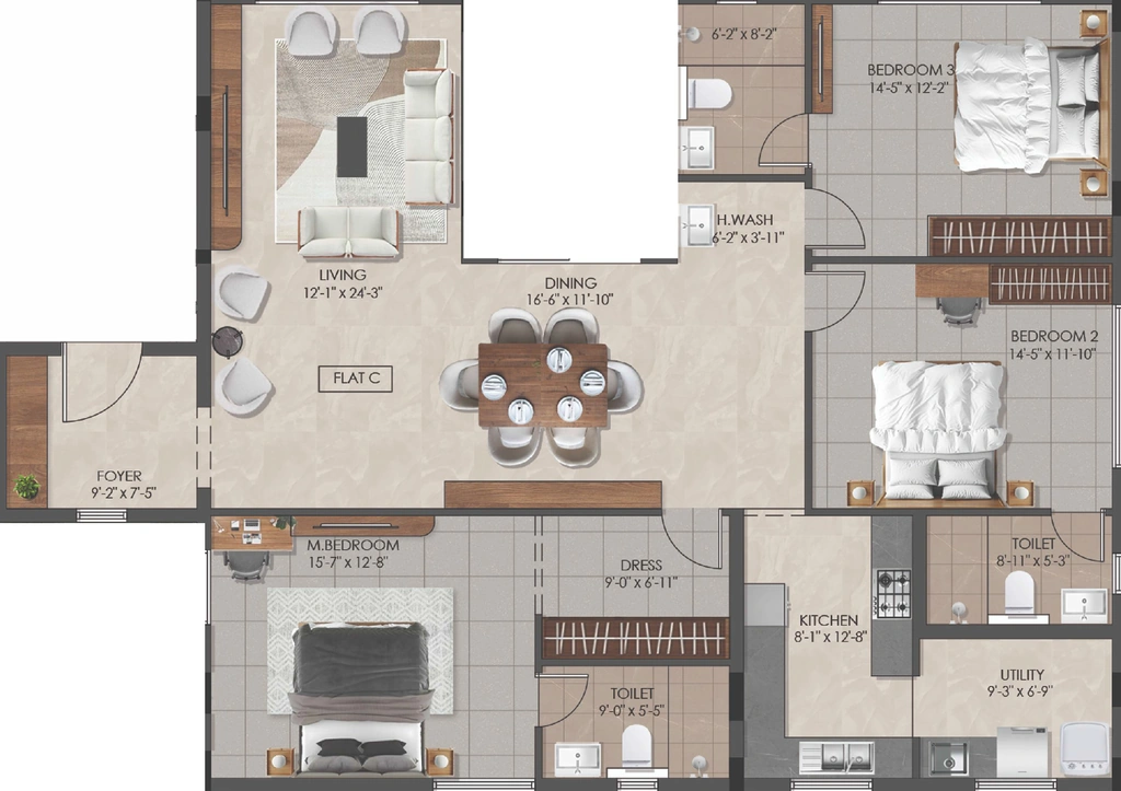 3 BHK Flat in Chaitanya Providence in Nungambakkam, Chennai - Image 910430